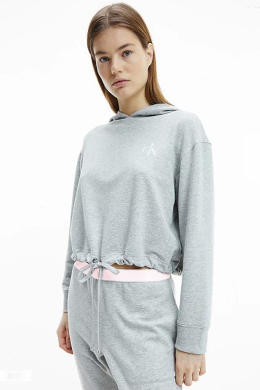 Kvinne Calvin Klein Gensere | Lounge Hoodie,Lys Gra/ Pearly Pink