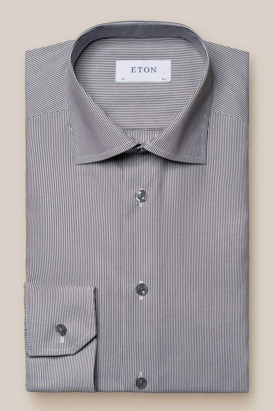 Mann Eton Penskjorter | Contemporary Eton Shirt,Bla