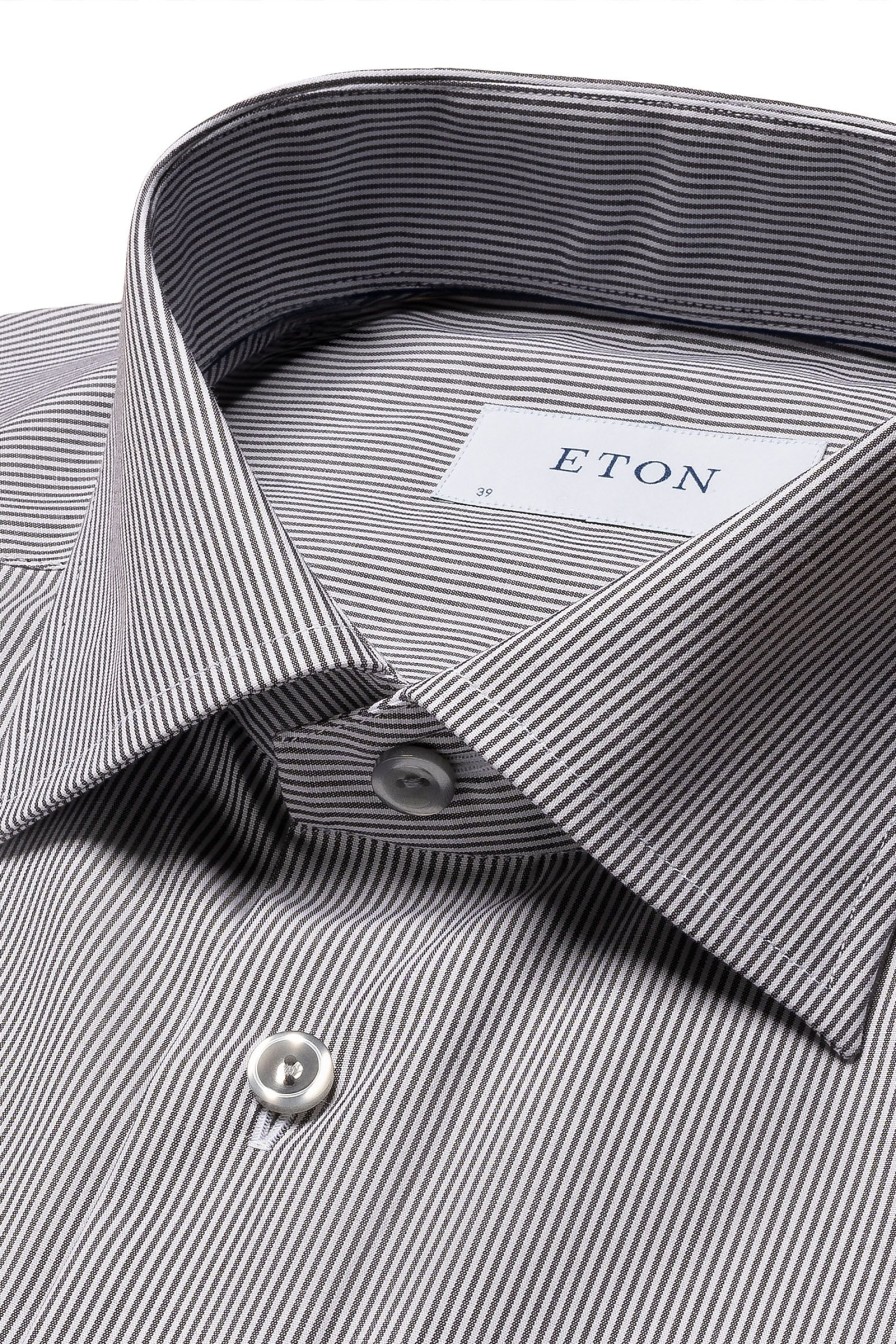 Mann Eton Penskjorter | Contemporary Eton Shirt,Bla