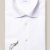 Mann Eton Penskjorter | Slim White Signature Twill Shirt Floral Contrast Details,Hvit