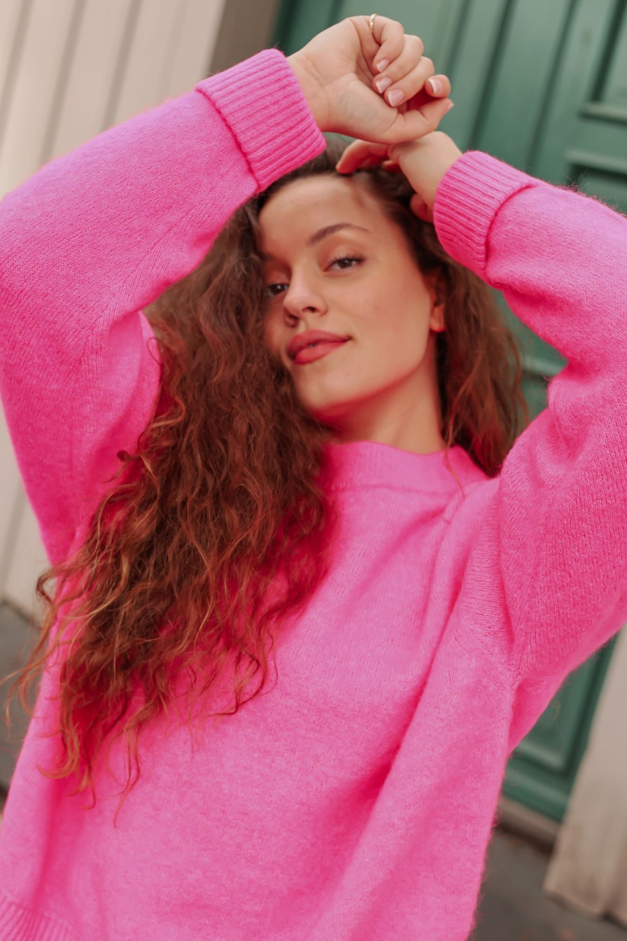 Kvinne American Vintage Strikkede Gensere | Vitow Jumper,Neon Pink Melange