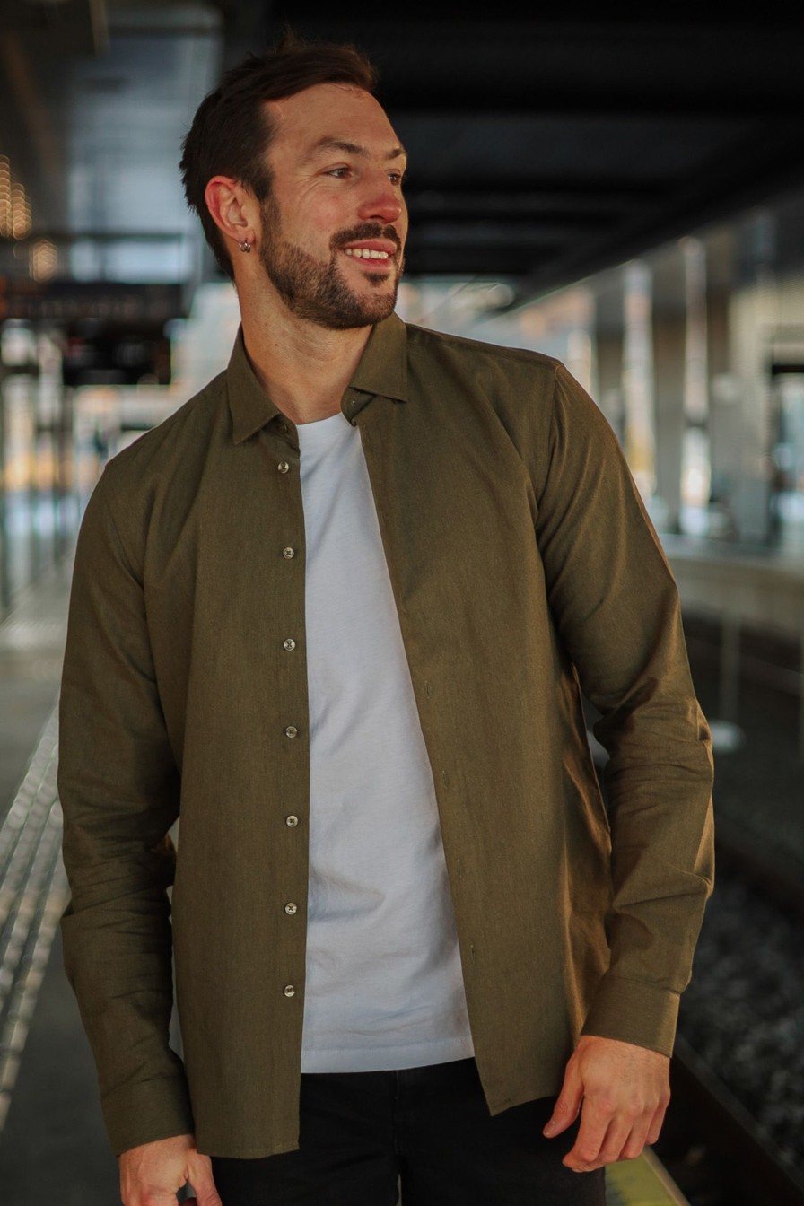 Mann Urban Pioneers Hverdagsskjorter | Ludvig Shirt,Olive