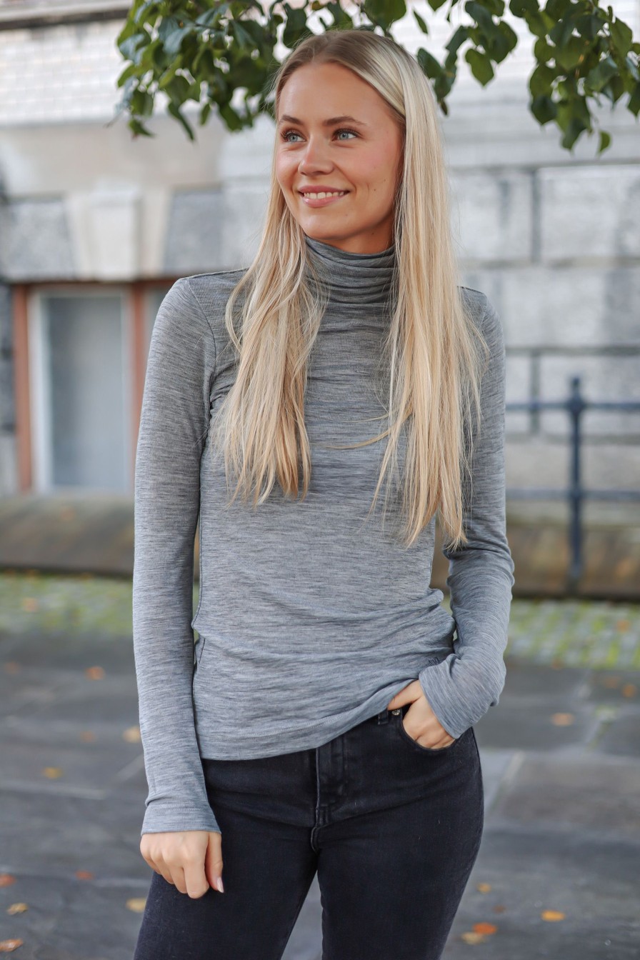 Kvinne InWear Gensere | Fang Iw Rollneck,Light Grey Melange