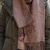 Kvinne Manzini Skjerf | Houndstooth Scarf,Dark Brown