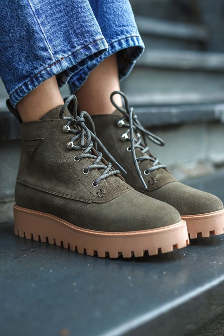 Kvinne LÄST Boots | Rocky Suede,Olive