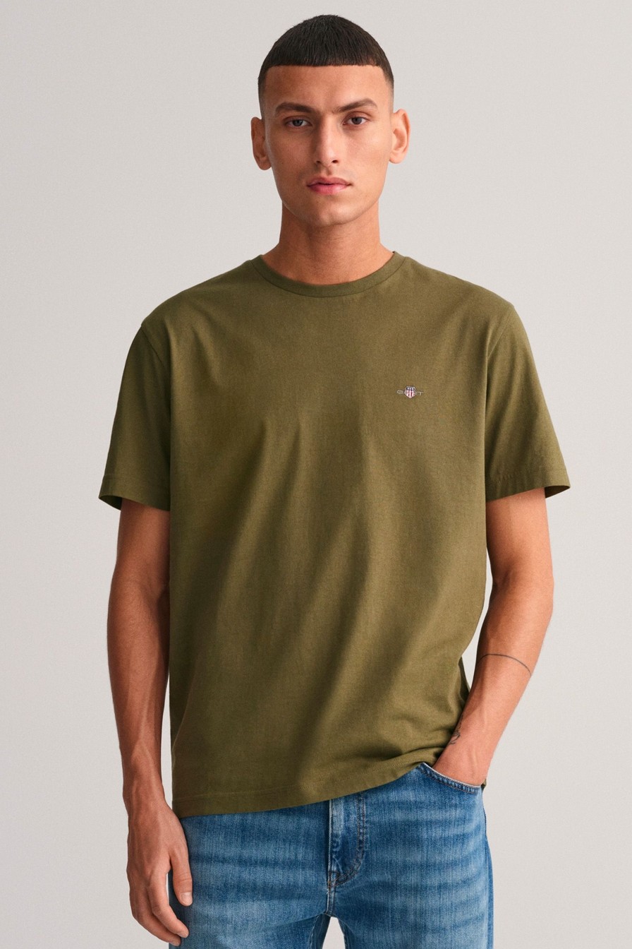 Mann Gant T-Skjorter | Reg Shield Ss T-Shirt,Juniper Green