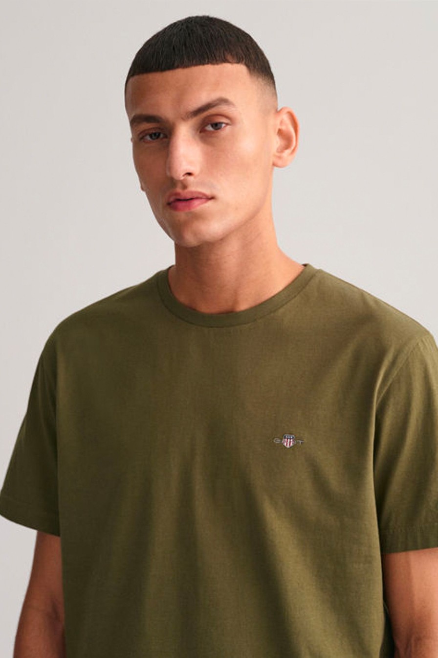 Mann Gant T-Skjorter | Reg Shield Ss T-Shirt,Juniper Green