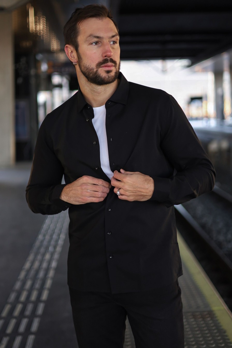 Mann Urban Pioneers Hverdagsskjorter | Ludvig Shirt,Black