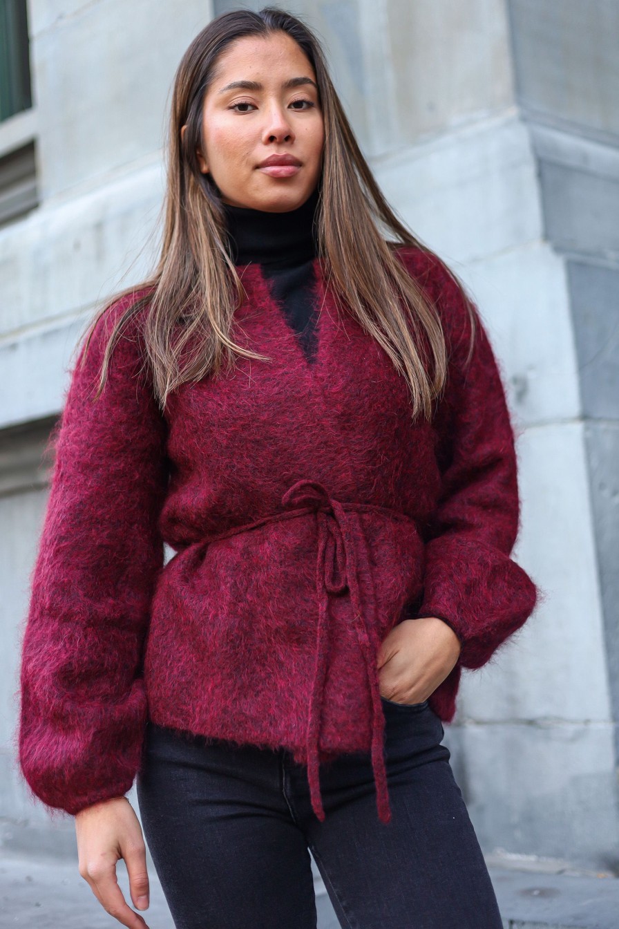 Kvinne Ella&il Cardigans | Fredrikke Chunky Cardigan,Burgundy