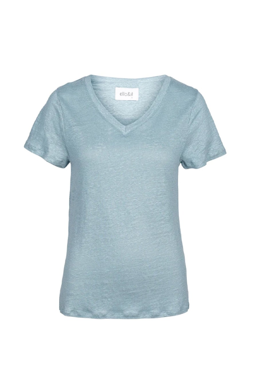 Kvinne Ella&il T-Skjorter | Alethe Linen Tee,Turkis