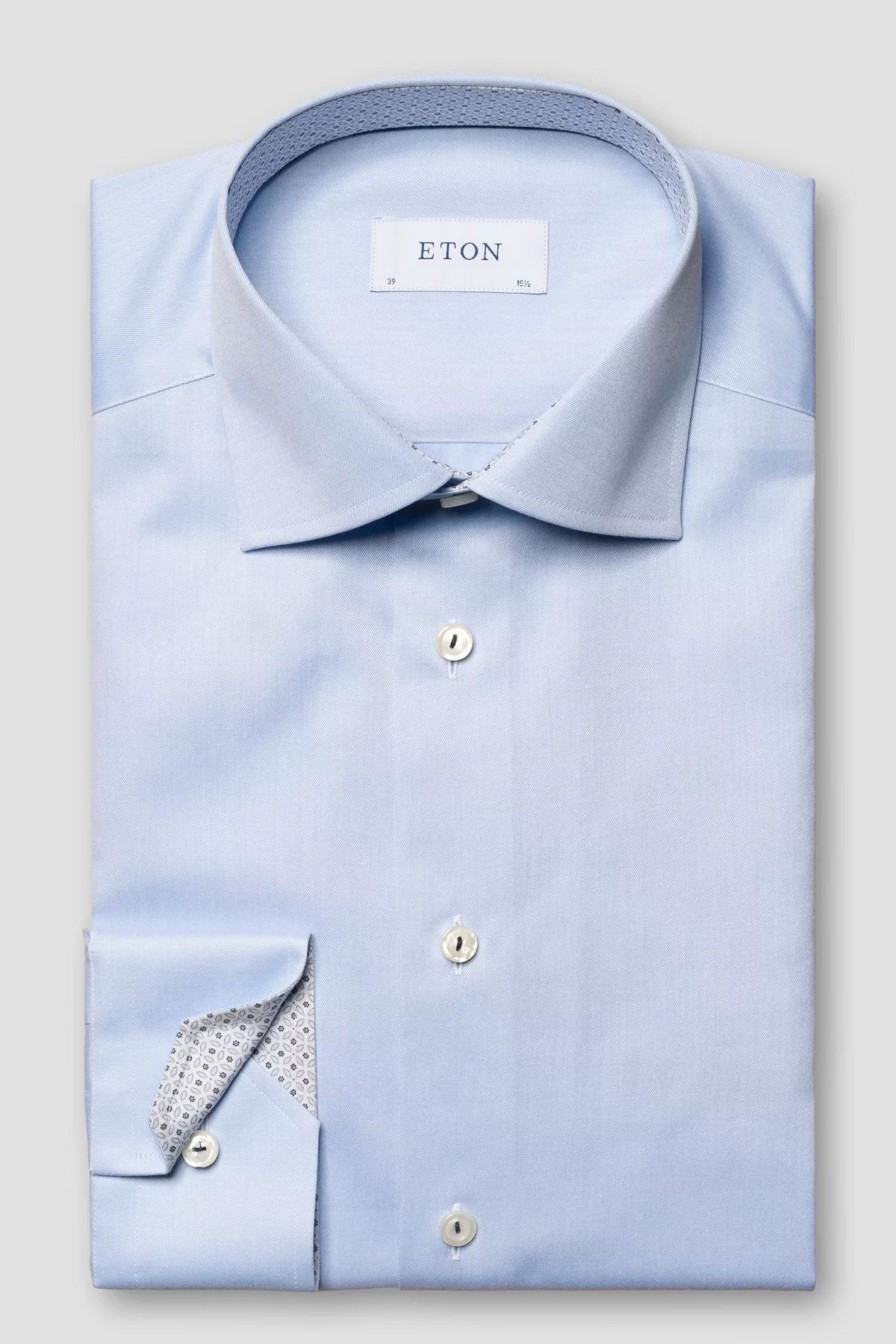 Mann Eton Penskjorter | Contemporary Paisley Effect Signature Twill,Light Blue