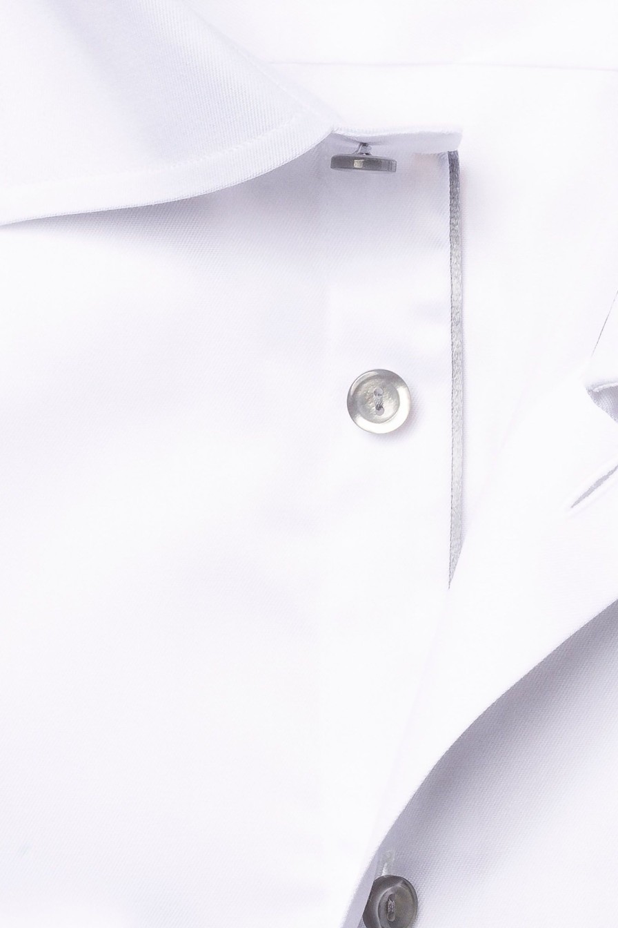 Mann Eton Penskjorter | Contemporary White Signature Twill Shirt Grey Details,Hvit