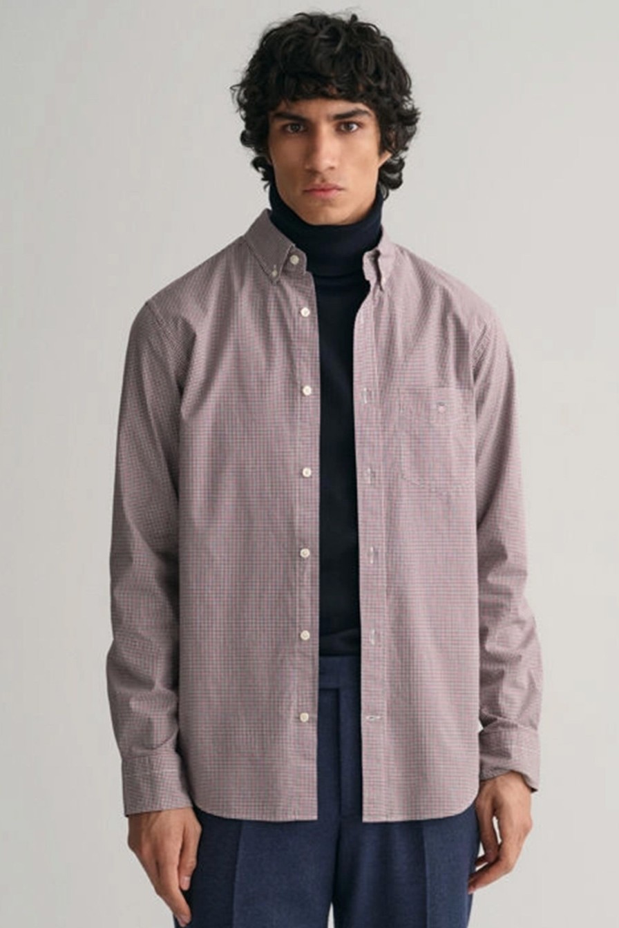 Mann Gant Hverdagsskjorter | Reg Poplin Micro Check Shirt,Plumped Red