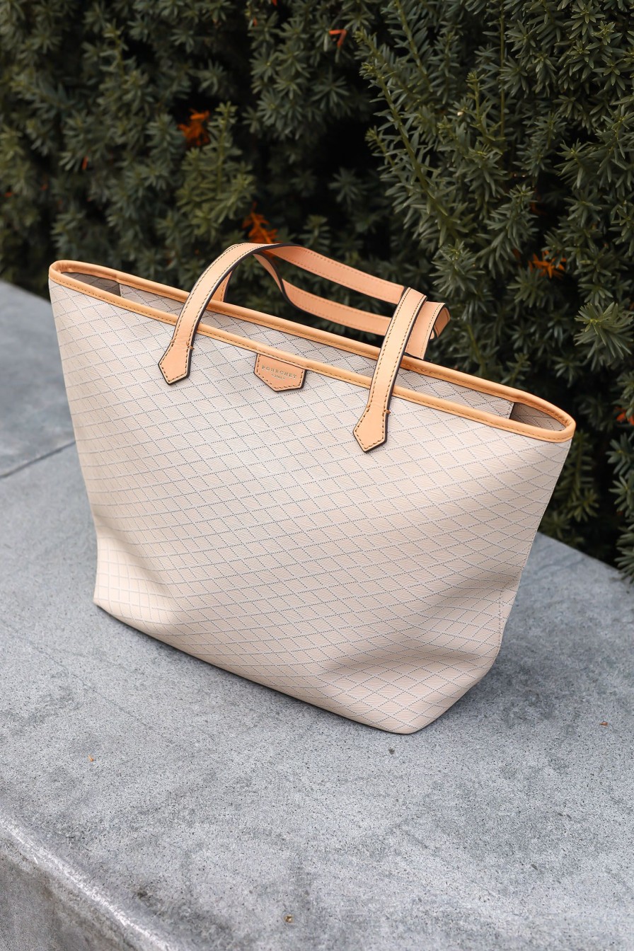 Kvinne Pourchet Paris Vesker | Coated Canvas Tote,Beige