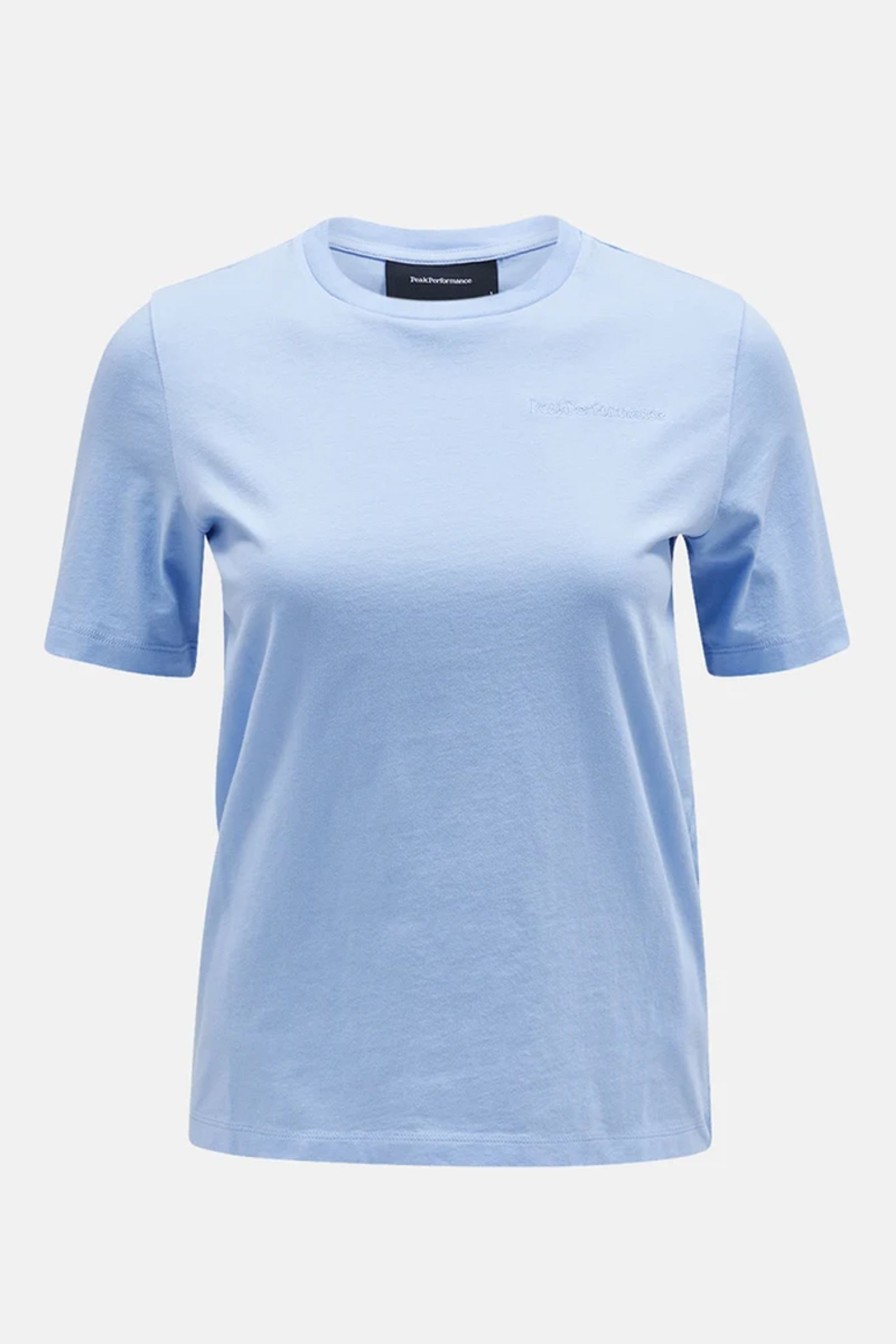 Kvinne Peak Performance T-Skjorter | Original Small Logo Tee,Amity Blue