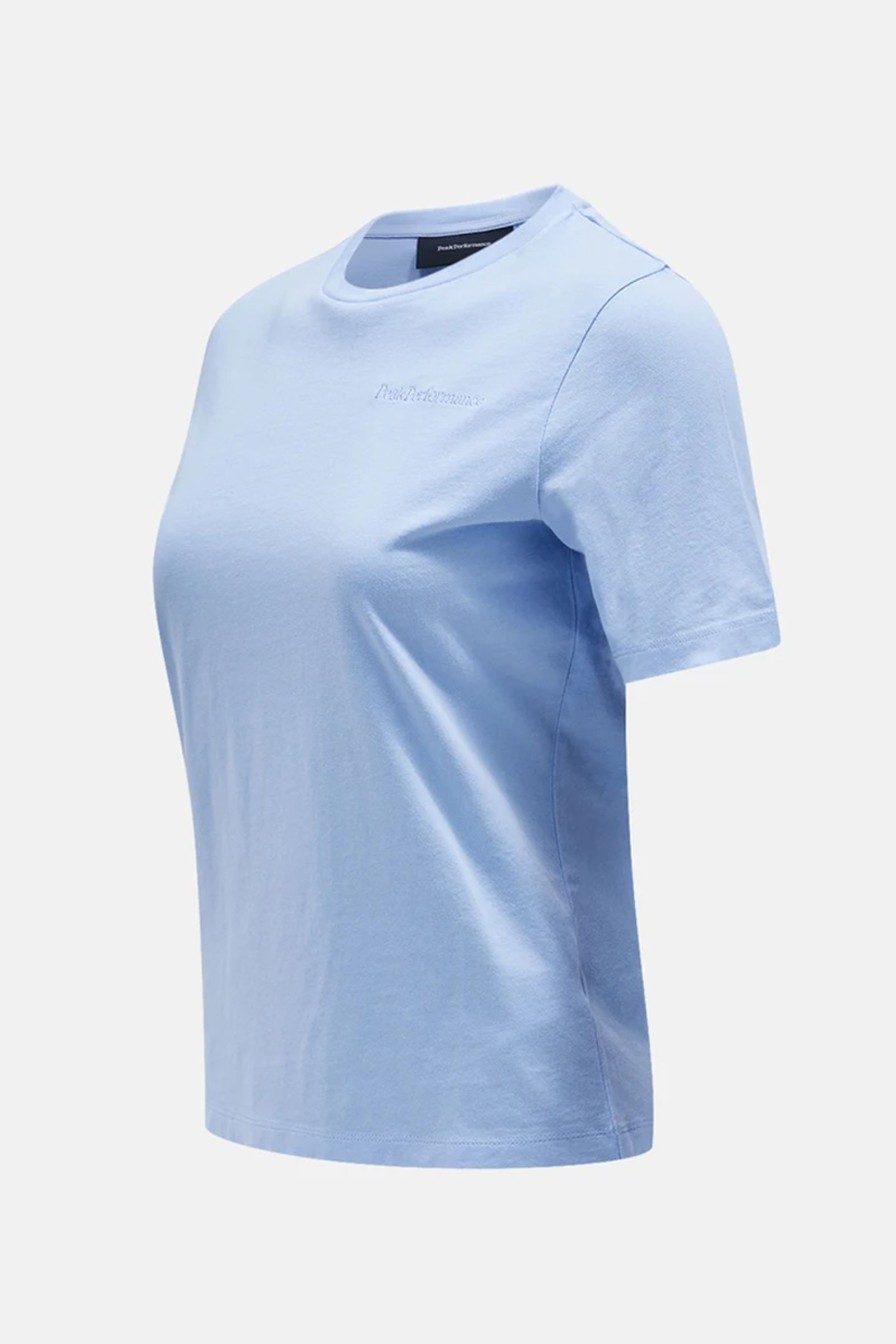 Kvinne Peak Performance T-Skjorter | Original Small Logo Tee,Amity Blue