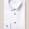 Mann Eton Penskjorter | White Signature Twill Shirt – Dark Blue Details,Hvit