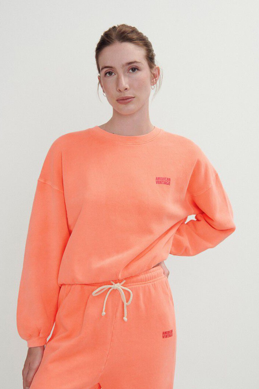 Kvinne American Vintage Gensere | Women'S Sweatshirt Izubird,Fluorescent Orange