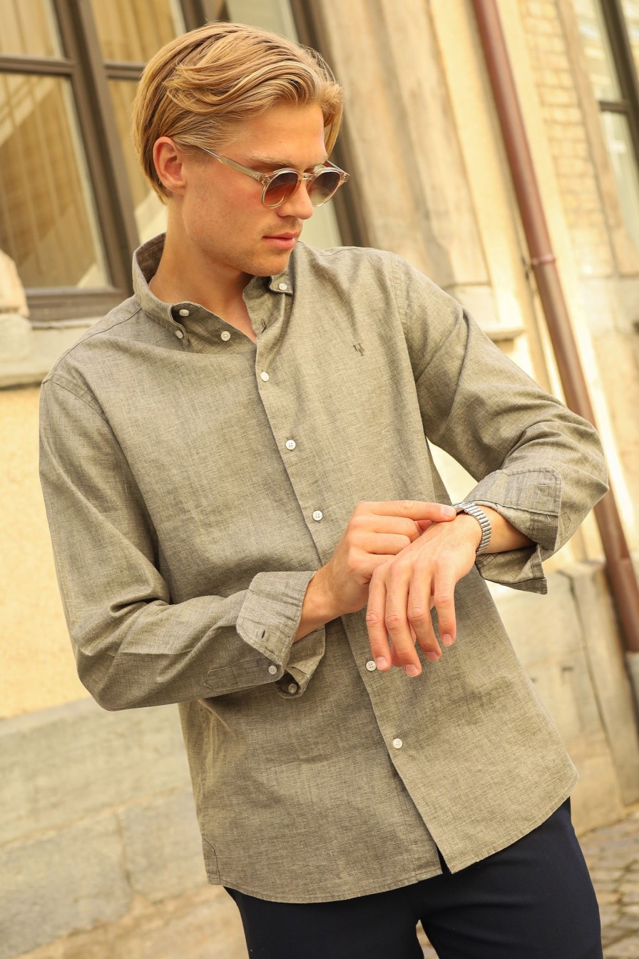 Mann Urban Pioneers Hverdagsskjorter | Wendel Shirt,Olive Melange