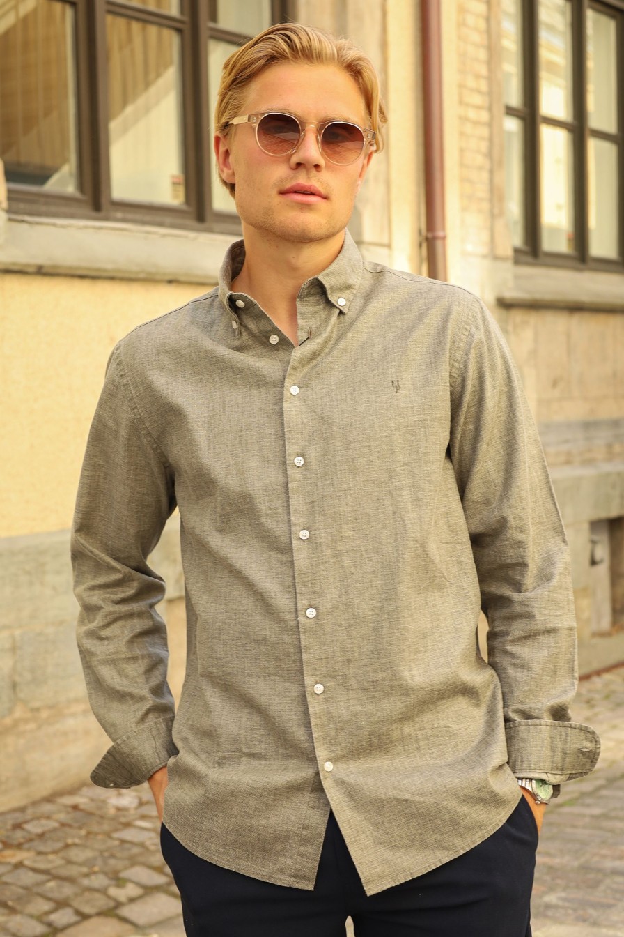 Mann Urban Pioneers Hverdagsskjorter | Wendel Shirt,Olive Melange