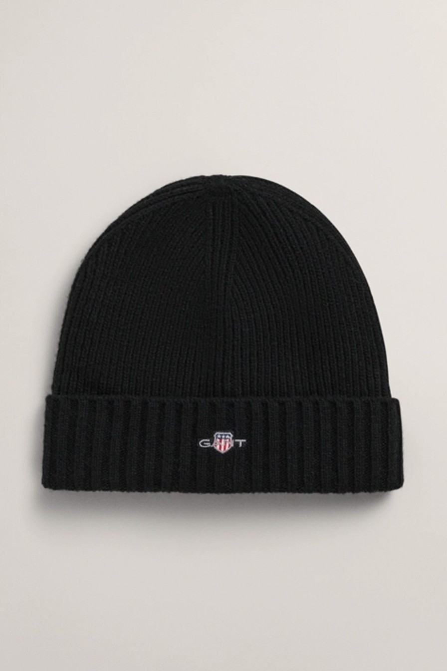 Mann Gant Luer Og Hatter | Shield Wool Beanie,Black