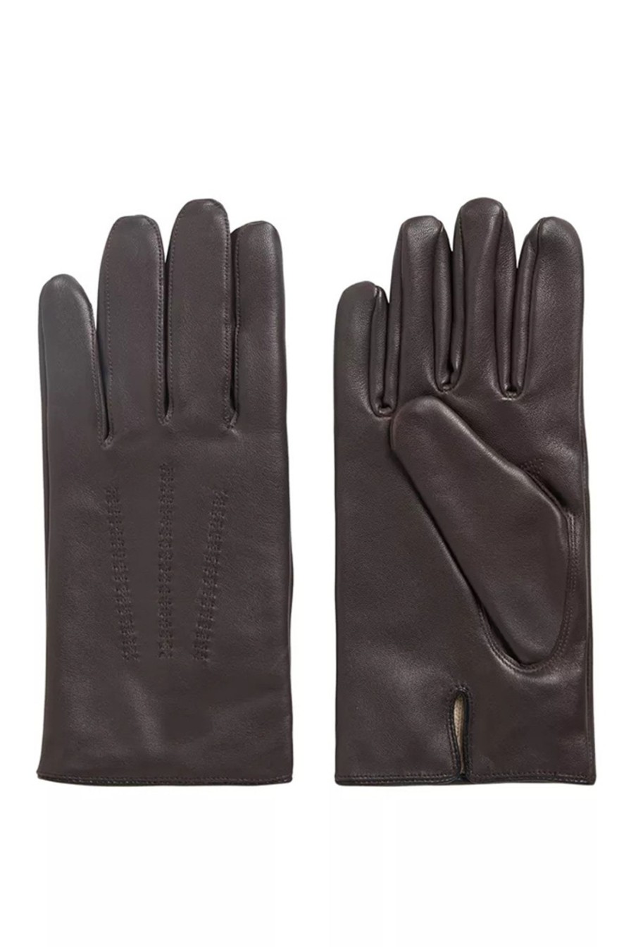 Mann Hugo Boss Hansker | Lamb-Leather Gloves,Brun