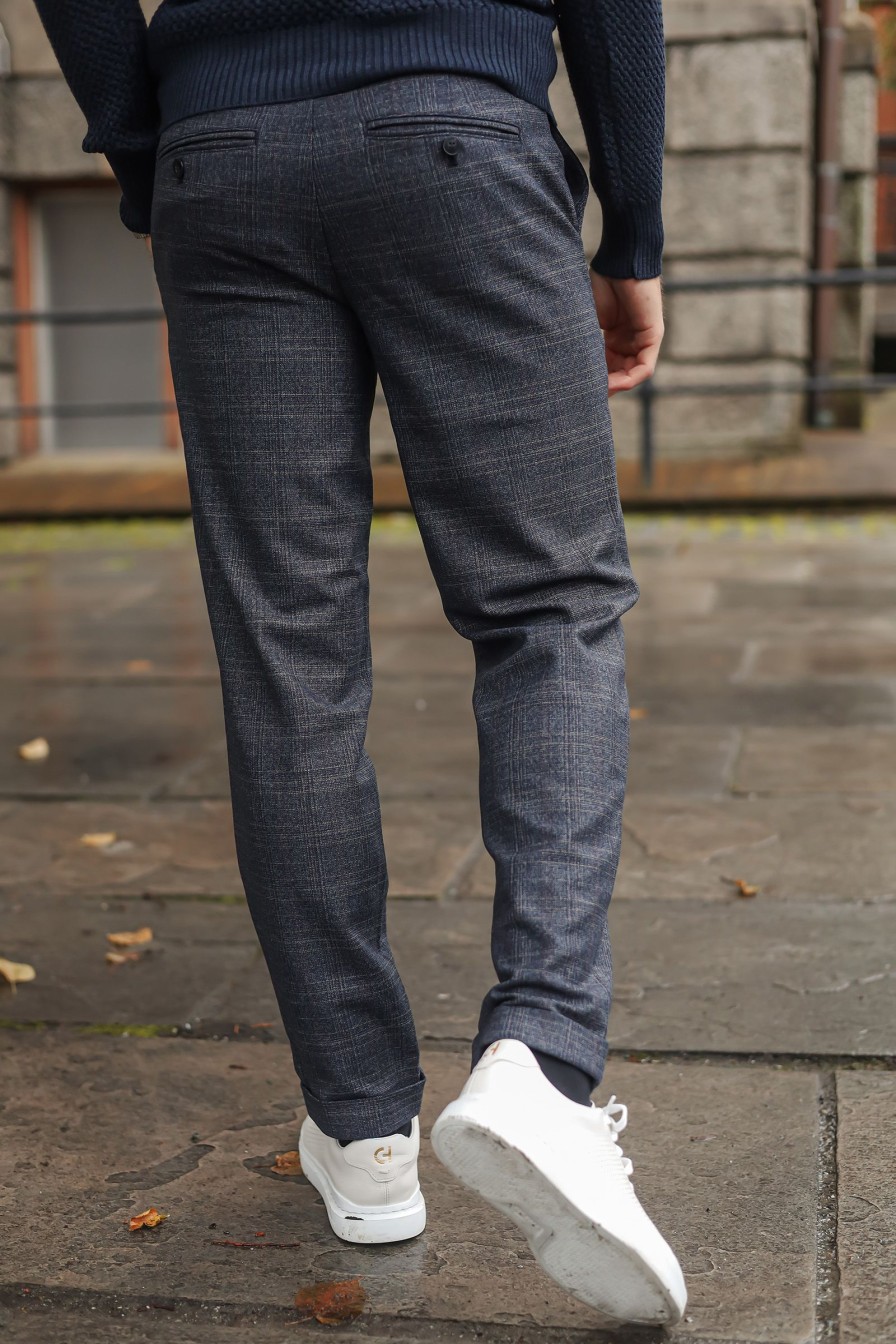 Mann PLAÎN Chinos | Albert 083,Dark Blue Check