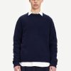 Mann Samsøe Samsøe Gensere | Aiden Crew Neck 14071,Mork Bla