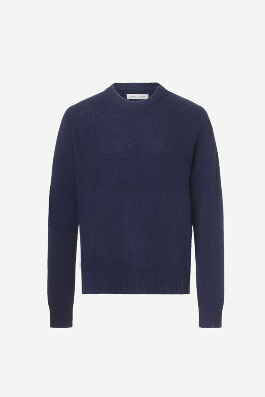 Mann Samsøe Samsøe Gensere | Aiden Crew Neck 14071,Mork Bla