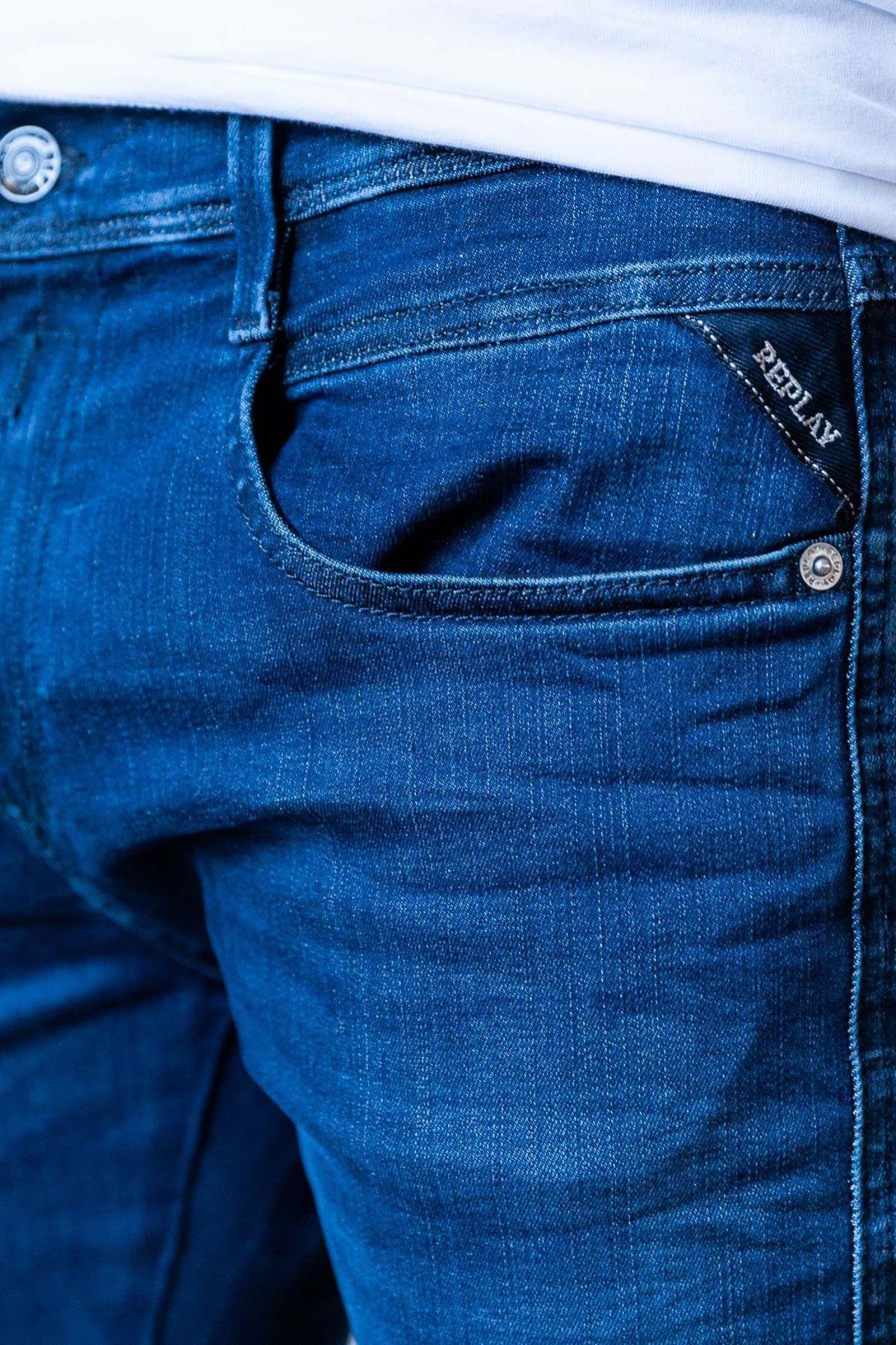 Mann Replay Jeans | Hyperflex Anbass Morkbla