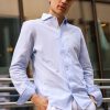 Mann Gran Sasso Penskjorter | Cotton Shirt,Lys Bla