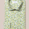 Mann Eton Penskjorter | Slim Yellow Lemon Print Signature Twill Shirt Slim,Gul Monster