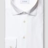 Mann Eton Penskjorter | Slim Herringbone Four-Way Stretch Shirt,White