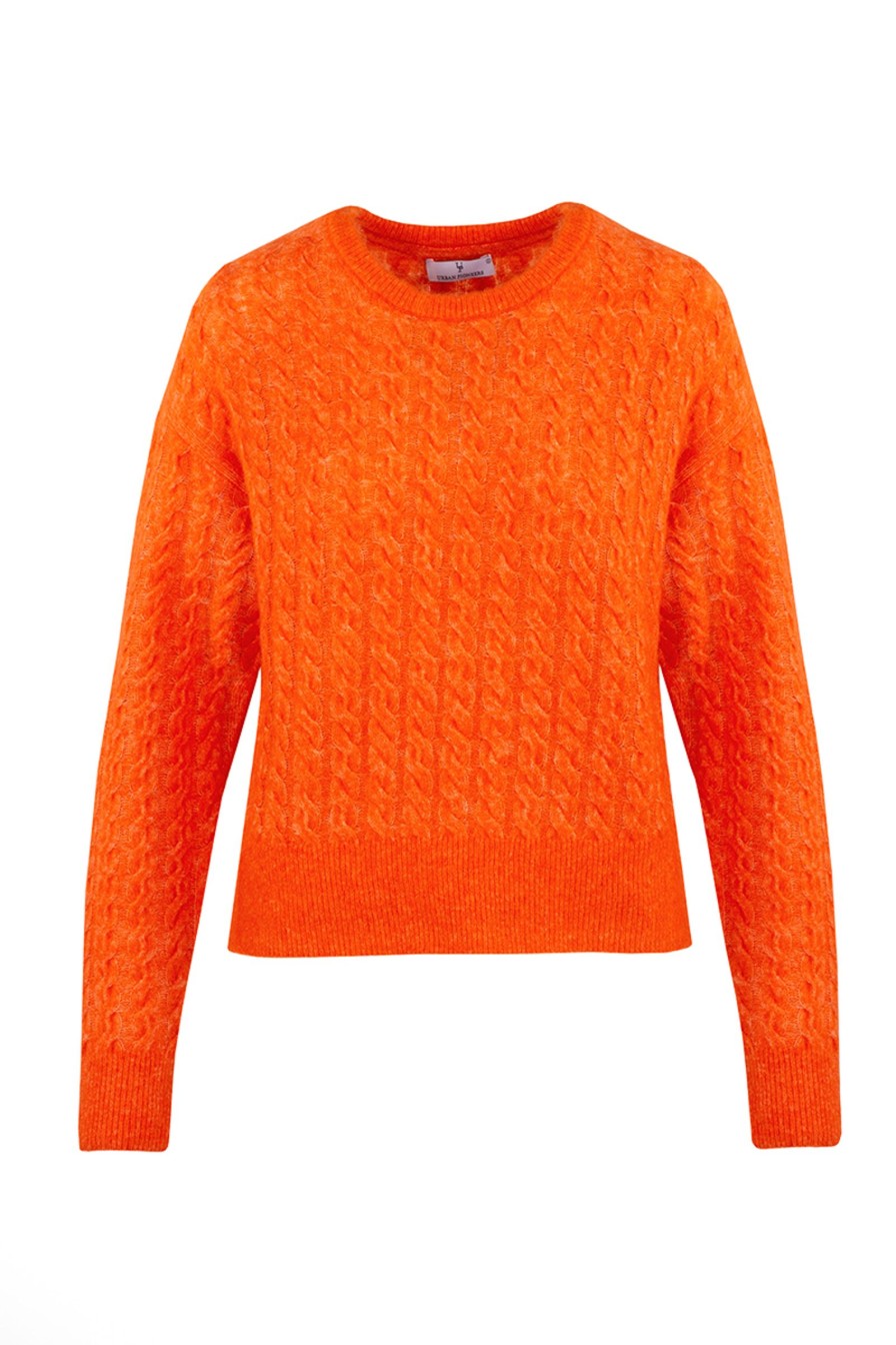 Kvinne Urban Pioneers Strikkede Gensere | Liz Sweater,Orange Flame