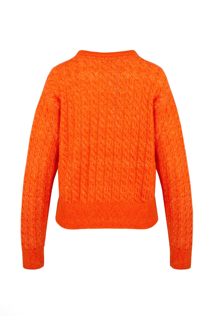 Kvinne Urban Pioneers Strikkede Gensere | Liz Sweater,Orange Flame