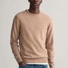 Mann Gant Gensere | Superfine Lambswool C-Neck,Dark Sand Melange