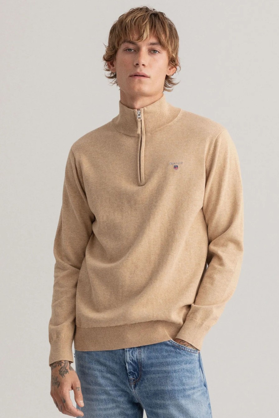 Mann Gant Zip-Gensere | Classic Cotton Half Zip,Beige