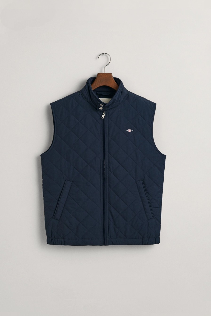 Mann Gant Vester | Quilted Windcheater Vest,Evening Blue