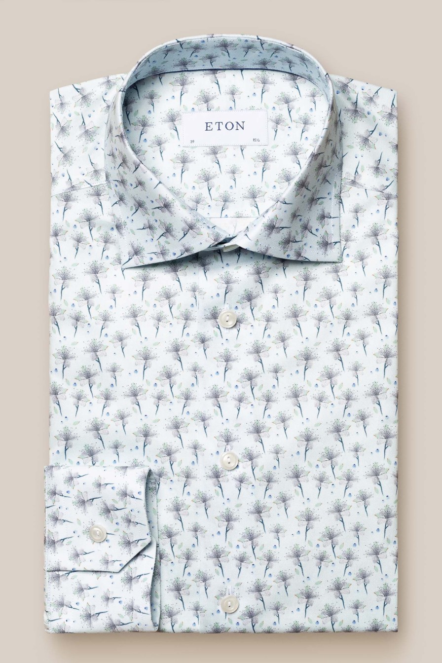 Mann Eton Penskjorter | Contemporary Floral Print Signature Twill,Monster