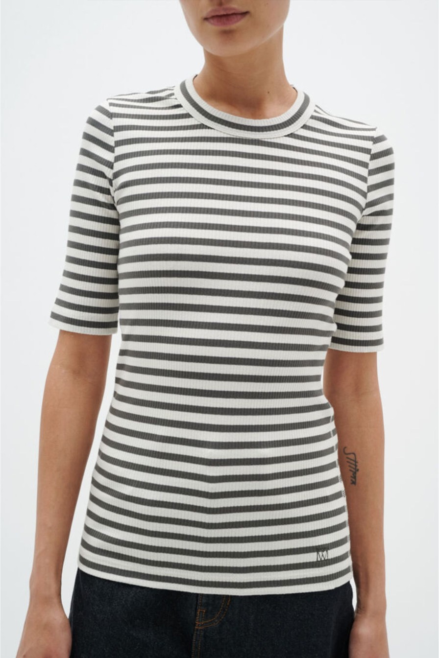 Kvinne InWear T-Skjorter | Dagna Iw Striped Dark Beetle