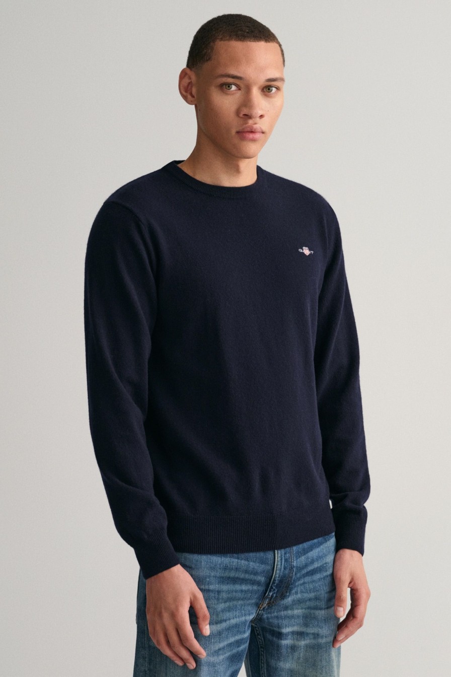 Mann Gant Gensere | Superfine Lambswool C-Neck,Marine