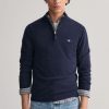 Mann Gant Zip-Gensere | Superfine Lambswool Half Zip,Dark Navy Melange