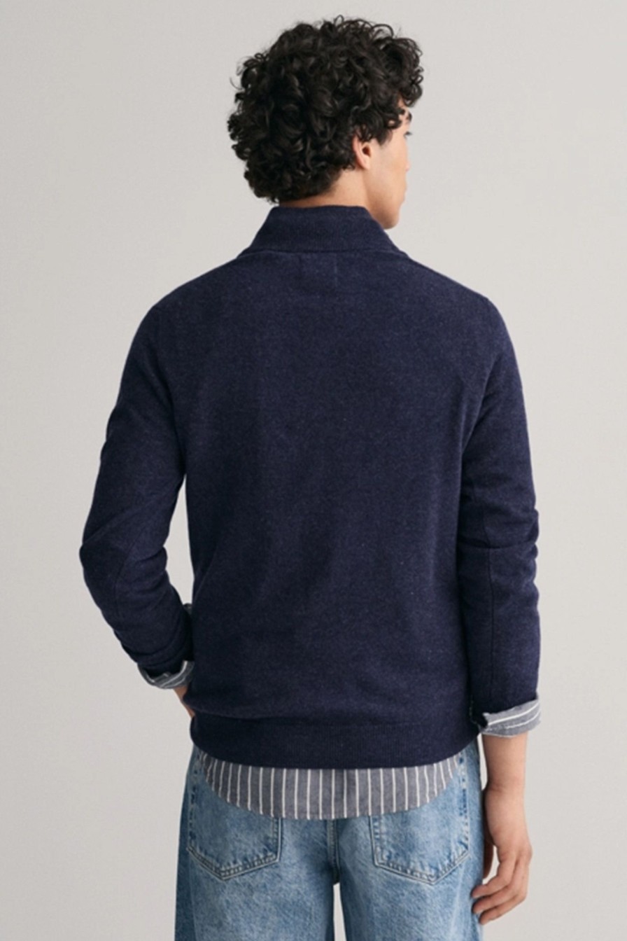 Mann Gant Zip-Gensere | Superfine Lambswool Half Zip,Dark Navy Melange