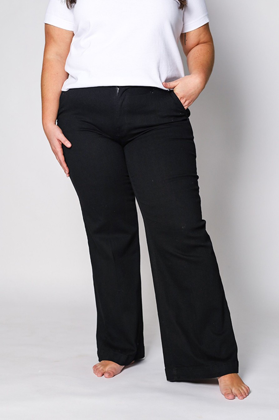 Kvinne Pieszak Jeans | Gilly Wide,Deep Organic Black