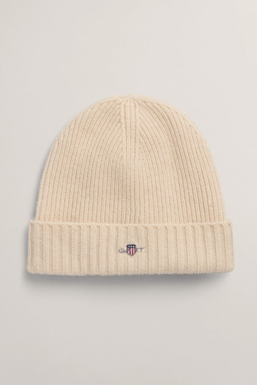 Mann Gant Luer Og Hatter | Shield Wool Beanie,Cream