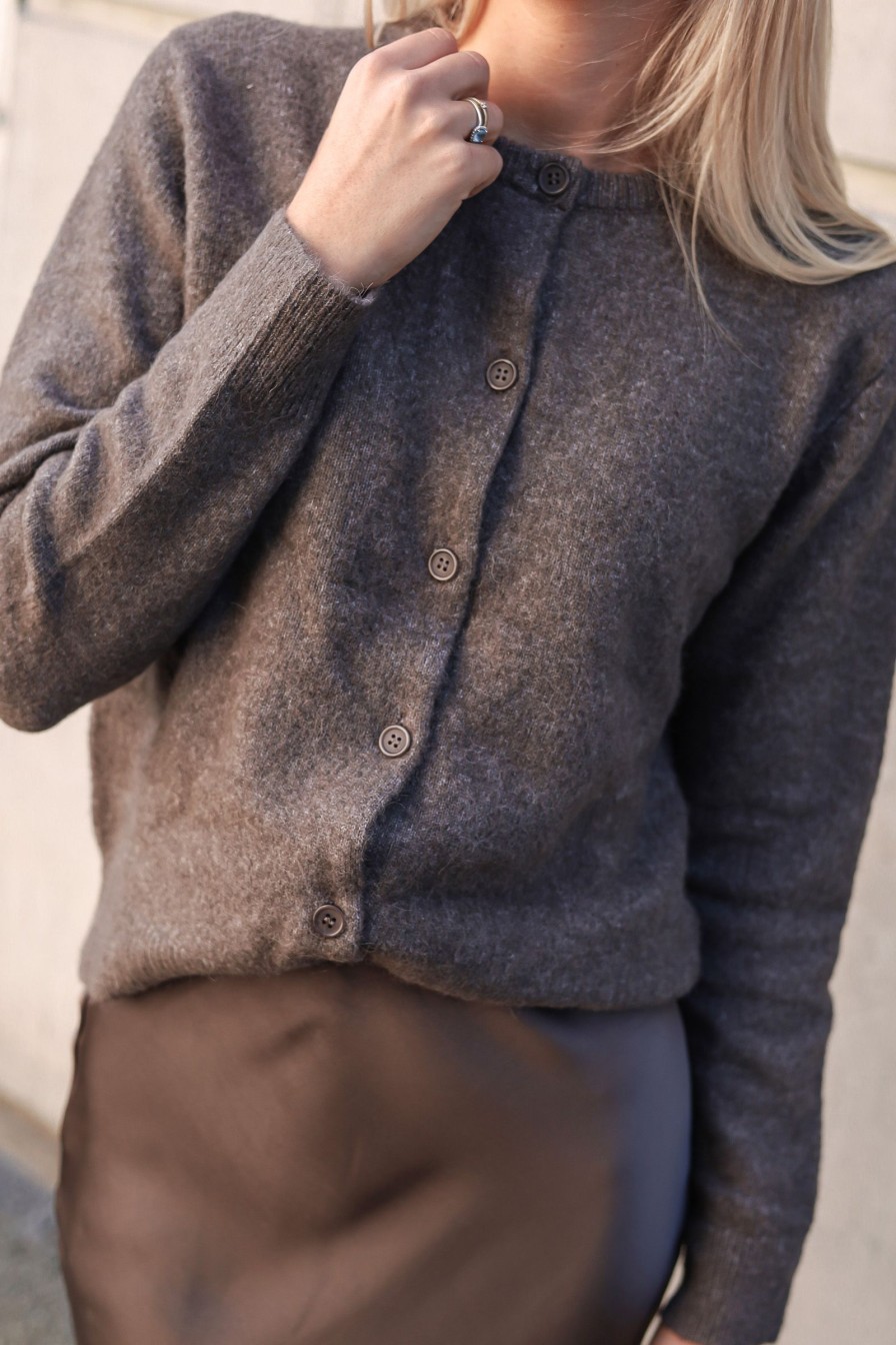 Kvinne Samsøe Samsøe Cardigans | Nor Short Cardigan,Major Brown