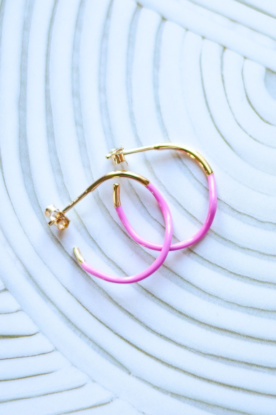 Kvinne ENAMEL Copenhagen Oredobber | Sway Hoops,Pink