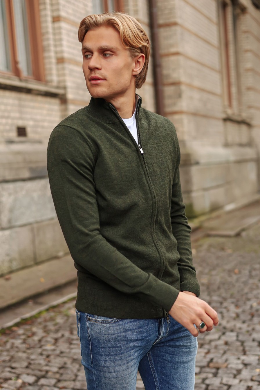 Mann I´m Branded Cardigans | Henrik,Mork Gronn