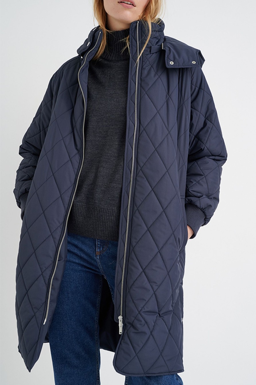 Kvinne InWear Lette Jakker | Ektra Iw Hood Coat,Marine Blue