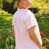 Kvinne Montecristo Bluser | Linen T-Shirt,Rosa Stripet